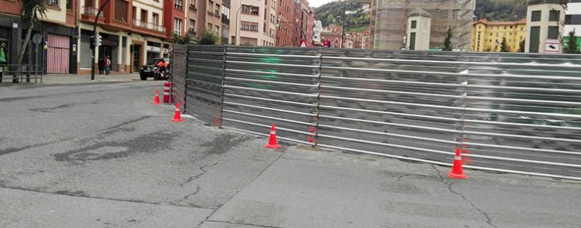 Vallado para Obra de Chapa opaca en Termibus (Bilbao)